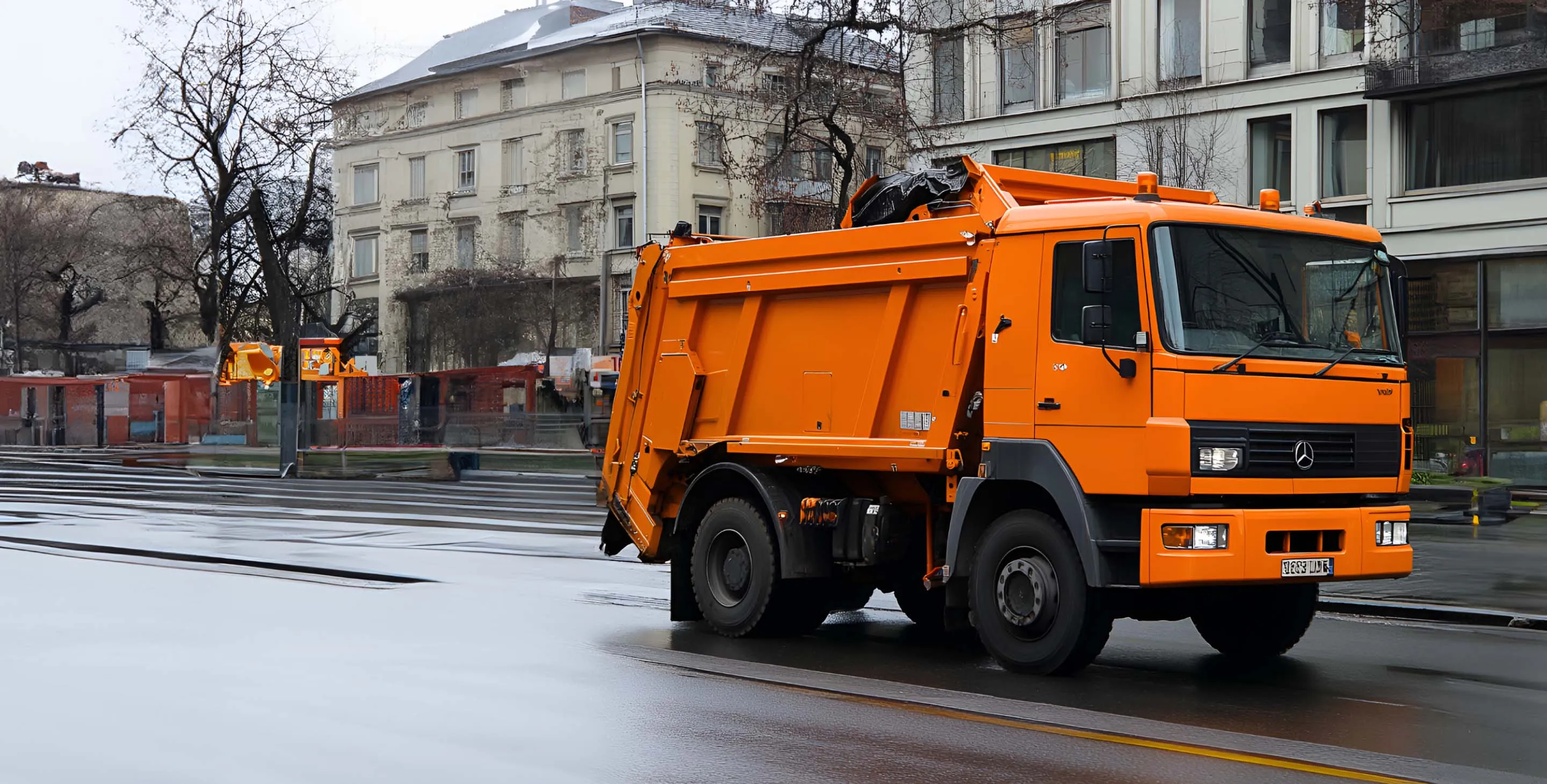 hero image of an orange truck